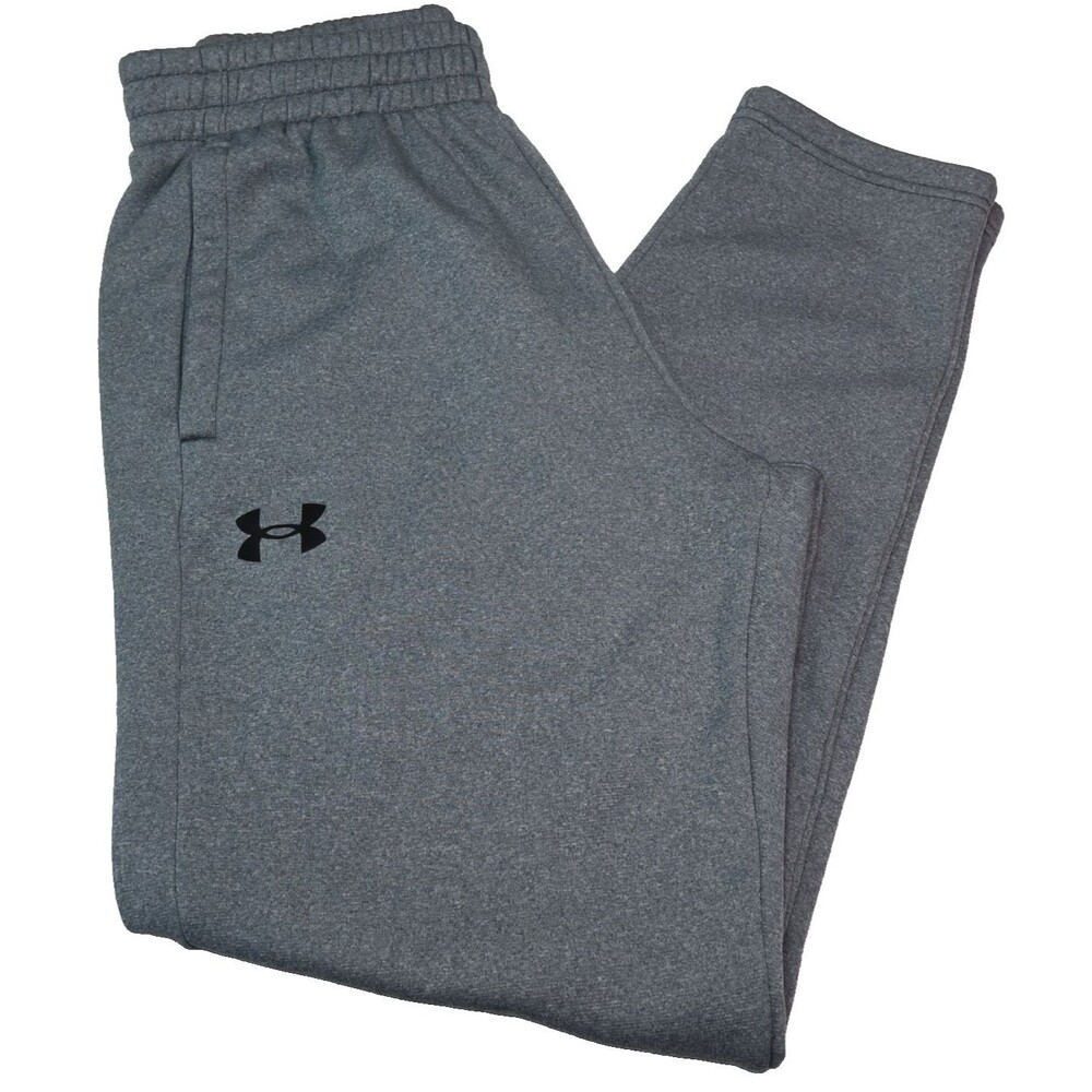 Under Armour Gray Fleece Jogger Pants Men's Size Medium Elastic Waist, Pockets